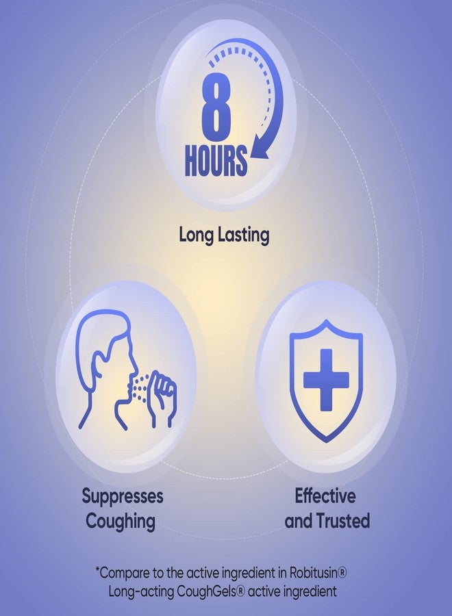 RXZELL Adult Cough Relief, Dextromethorphan HBr 15mg (100 Softgels), 8 Hour Long Lasting, Non-Drowsy, Cough/Bronchial Suppressant - Image 3